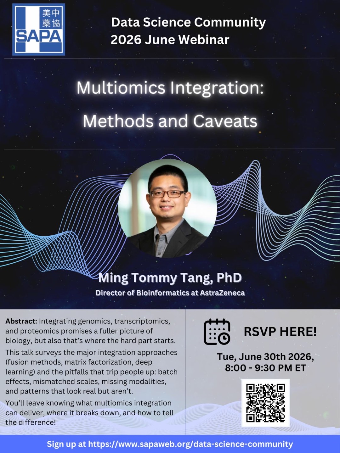 Multiomics Integration: Methods and Caveats — SAPA Data Science Community June 2026 Webinar
